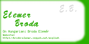 elemer broda business card